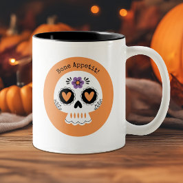 Niedliches Halloween Sugar Skull Zweifarbige Tasse