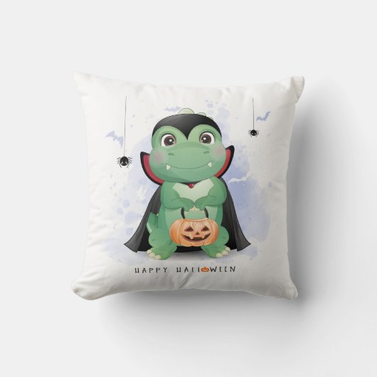 Niedliches Halloween T Rex Dinosaur Spider Flying  Kissen (Vorderseite)