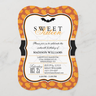 Niedliches Halloween Thema Sweet 16 Party Einladun Einladung
