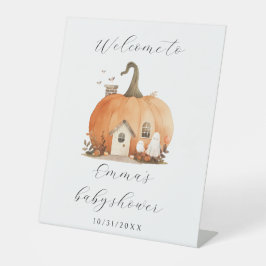 Niedliches Halloween-ThemenBaby-Dusche Empfang Sockelschild