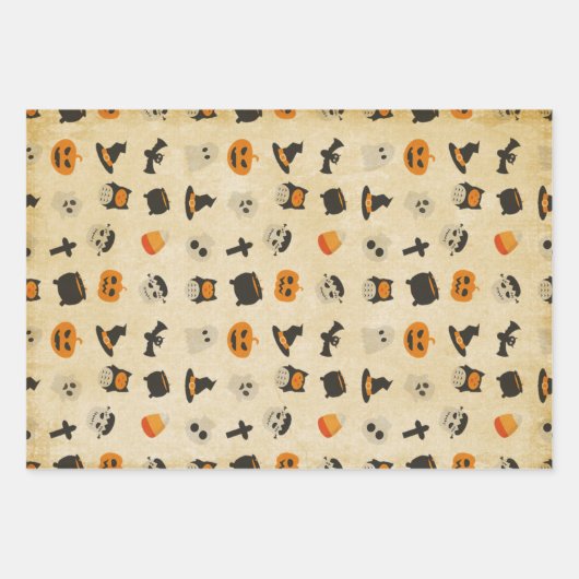 Niedliches Halloween-Themenmuster Geschenkpapier Set (Vorderseite)