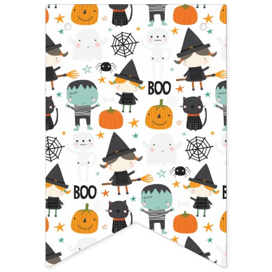 Niedliches Halloween TRICK ODER BEHANDLUNG Wimpelkette (Erste Fahne)