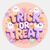 Niedliches Halloween "Trick or Treat" Runder Aufkleber (Vorderseite)