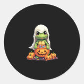 Niedliches Halloween Turtle Ghost mit Candy (1) Runder Aufkleber (Vorderseite)