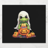 Niedliches Halloween Turtle Ghost mit Candy (1) Schaumweinetikett (Einzelnes Label)