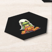 Niedliches Halloween Turtle Ghost mit Candy (1) Untersetzer (angewinkelt)