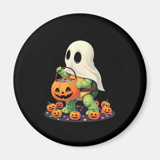 Niedliches Halloween Turtle Ghost mit Candy (2) Magnet (Vorne)