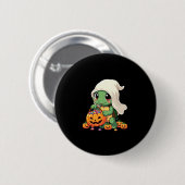 Niedliches Halloween Turtle Ghost mit Candy (3) Button (Vorne & Hinten)