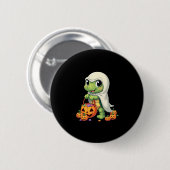 Niedliches Halloween Turtle Ghost mit Candy (4) Button (Vorne & Hinten)