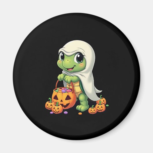 Niedliches Halloween Turtle Ghost mit Candy (4) Magnet (Vorne)