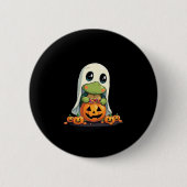 Niedliches Halloween Turtle Ghost mit Candy (5) Button (Vorderseite)