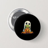 Niedliches Halloween Turtle Ghost mit Candy (5) Button (Vorne & Hinten)