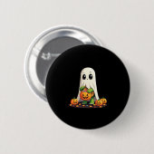Niedliches Halloween Turtle Ghost mit Candy (6) Button (Vorne & Hinten)