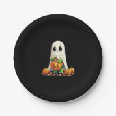 Niedliches Halloween Turtle Ghost mit Candy (6) Pappteller (Vorderseite)