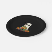 Niedliches Halloween Turtle Ghost mit Candy (6) Pappteller (Schrägansicht)