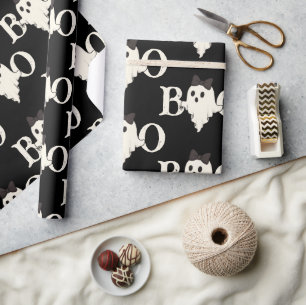 Niedliches Halloween Wrapping Paper - "Boo Ghost" Geschenkpapier