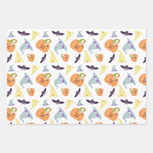 Niedliches Halloween-Wrapping-Papier Geschenkpapier Set (Vorderseite)