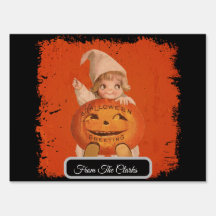Niedliches Halloween-Yard-Zeichen, Vintages Hallow
