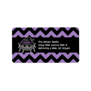 Niedliches Halloween-Zickzack Muster Adressaufkleber