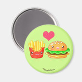 Niedliches Hamburger & Fries Magnet (Vorderseite/Rückseite)