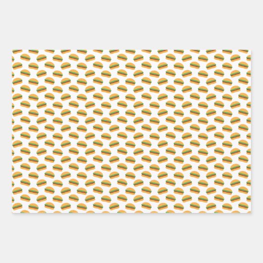Niedliches Hamburger Muster Geschenkpapier Set (Vorderseite 2)