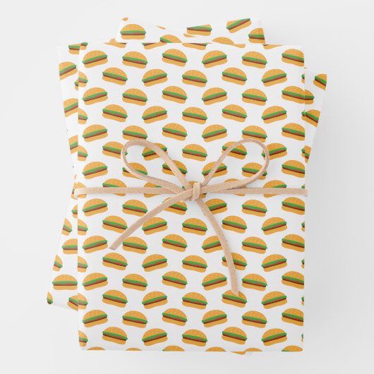 Niedliches Hamburger Muster Geschenkpapier Set (Beispiel)