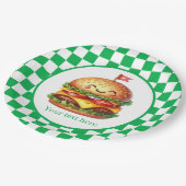 Niedliches Hamburger-Party individuell anpassbar Pappteller (Schrägansicht)