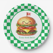 Niedliches Hamburger-Party individuell anpassbar Pappteller (Vorderseite)