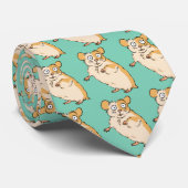 Niedliches Hamster-Blau-Muster Krawatte (Gerollt)