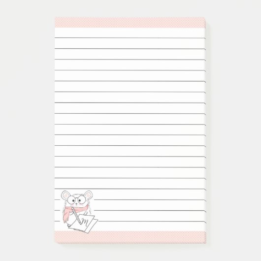 Niedliches Hamster Monogramm Pink Post-it Klebezettel (Vorderseite)