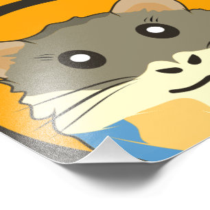 Niedliches Hamstergesicht mit farbigem Fell: Tierl Fotodruck
