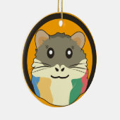 Niedliches Hamstergesicht mit farbigem Fell: Tierl Keramik Ornament (Rechts)