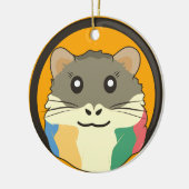 Niedliches Hamstergesicht mit farbigem Fell: Tierl Keramik Ornament (Links)