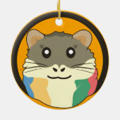 Niedliches Hamstergesicht mit farbigem Fell: Tierl Keramik Ornament (Hinten)
