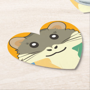 Niedliches Hamstergesicht mit farbigem Fell: Tierl Untersetzer