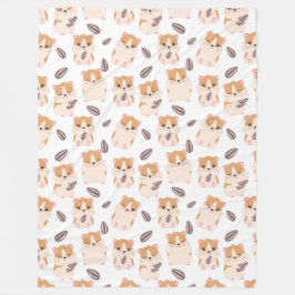 Niedliches Hamstergesicht und Muster Kid Fleecedecke