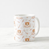 Niedliches Hamstergesicht und rosa Blume Muster Kaffeetasse (VorderseiteRechts)