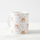 Niedliches Hamstergesicht und rosa Blume Muster Kaffeetasse (Vorderseite Links)