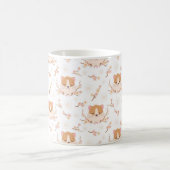 Niedliches Hamstergesicht und rosa Blume Muster Kaffeetasse (Mittel)