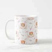 Niedliches Hamstergesicht und rosa Blume Muster Kaffeetasse (Links)