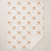 Niedliches Hamstergesicht und rosa Blume Muster Sherpadecke (Vorderseite)