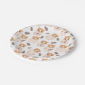 Niedliches Hamstergesicht und Saatmuster Geburtsta Pappteller (Schrägansicht)