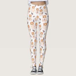 Niedliches Hamstergesicht und Saatmuster Leggings