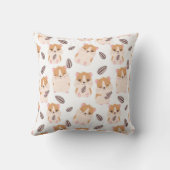 Niedliches Hamstergesicht und Seeds Muster Kid Bea Kissen (Rückseite)