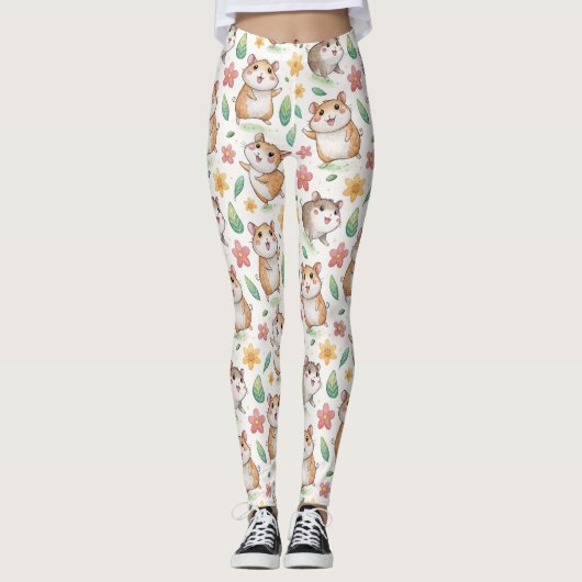 Niedliches Hamstermuster Leggings (Vorderseite)