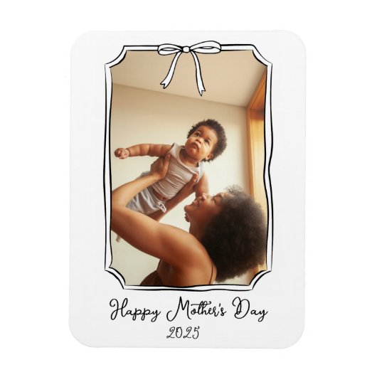 Niedliches Hand gezeichnetes Foto der Mutter Magnet (Vertikal)