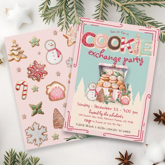 Niedliches Hand gezeichnetes Weihnachtskochtausch  Einladung