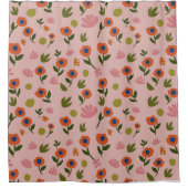 Niedliches Hand Zeichnend Blume Muster Duschvorhang (Vorderseite)