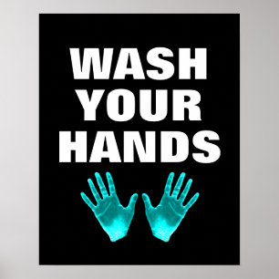 Niedliches Händezeichnen abwaschen Poster
