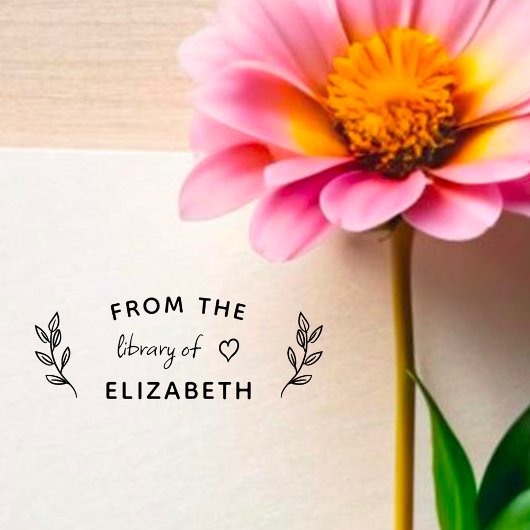 Niedliches handgeschriebenes Buch aus der Biblioth Gummistempel